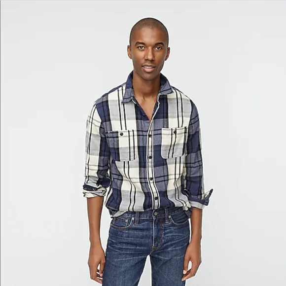 NWT J.Crew Slim midwt flannel workshirt in plaid - Picture 3 of 8